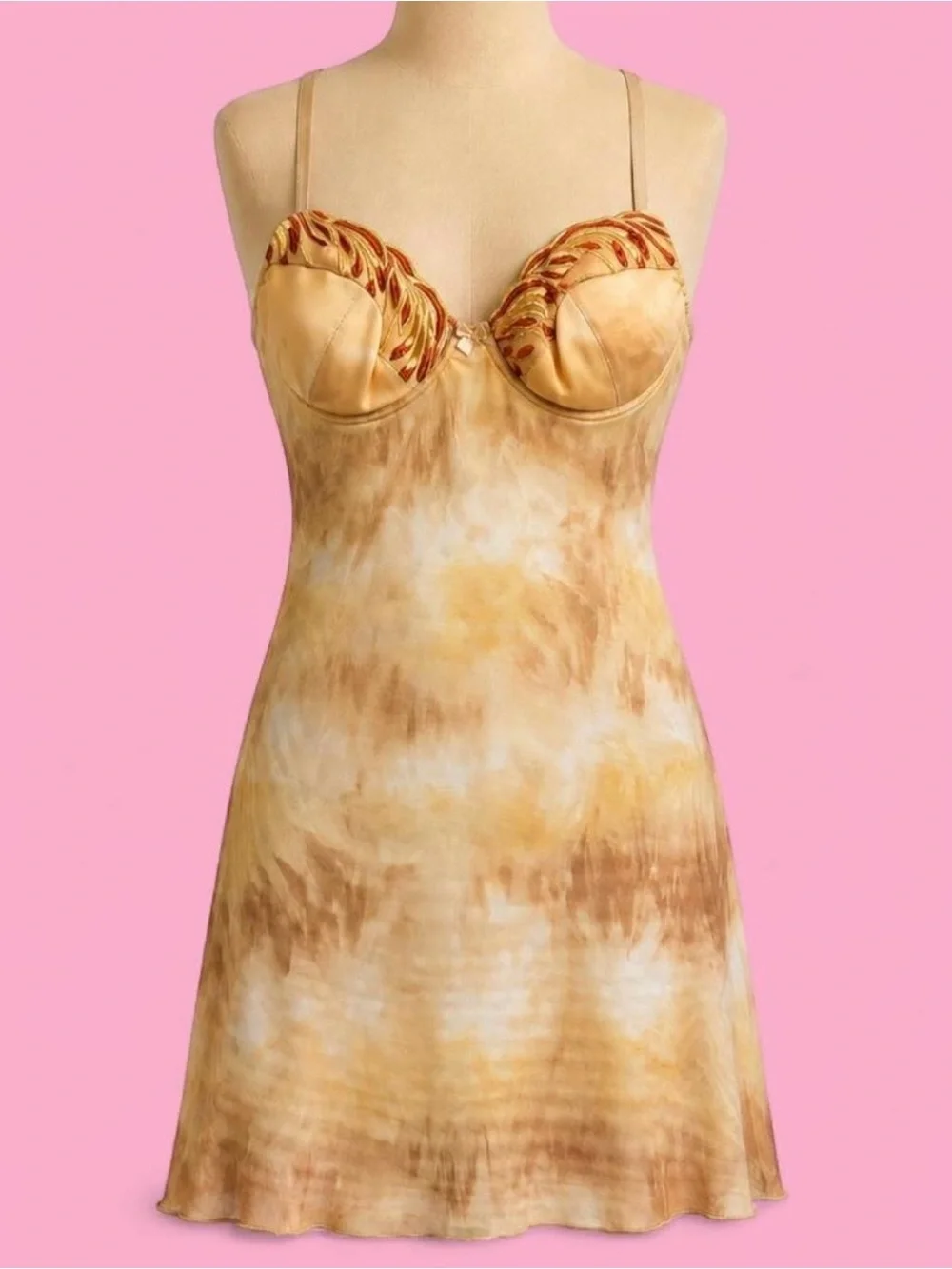 NWT Body One Lingerie Y2K Embroidered Mesh Slip Dress UK 34